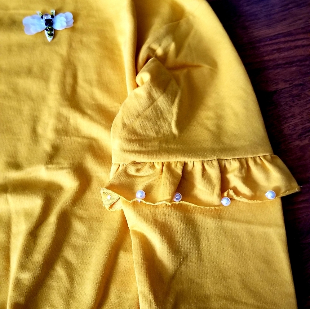 New! Designed Drop Shoulder Ruffle Sleeve shirt